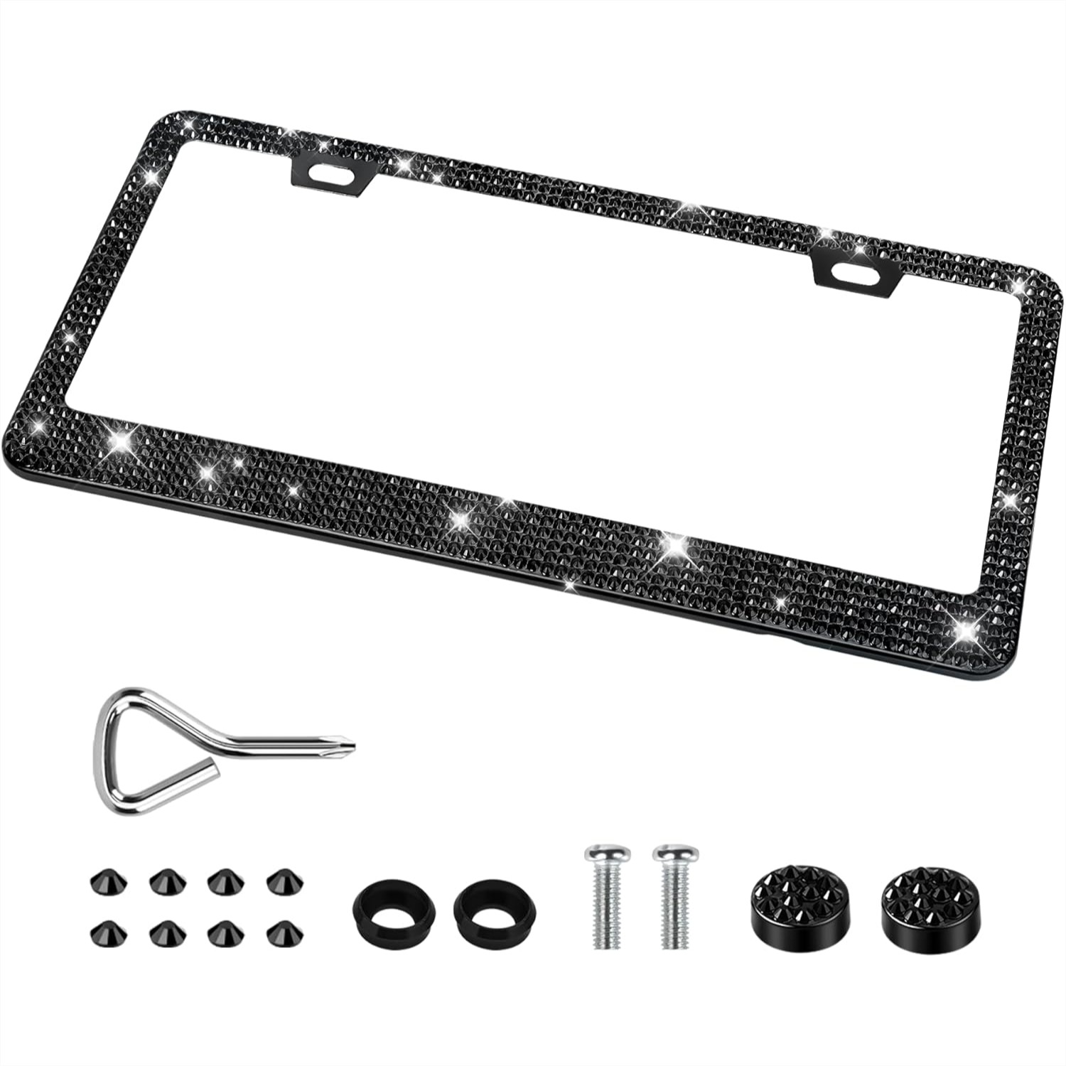 Women Accessories Images - Sparkly Rhinestone License Plate Frame for
