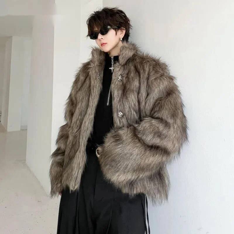 Women Electronic Accessories - Korean Style Men's Faux Fur Jackets