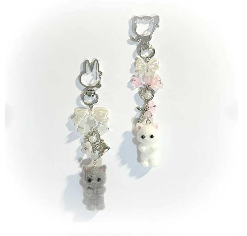 Women'S Y2K Accessories - Handmade Calico Animal Phone Charm |