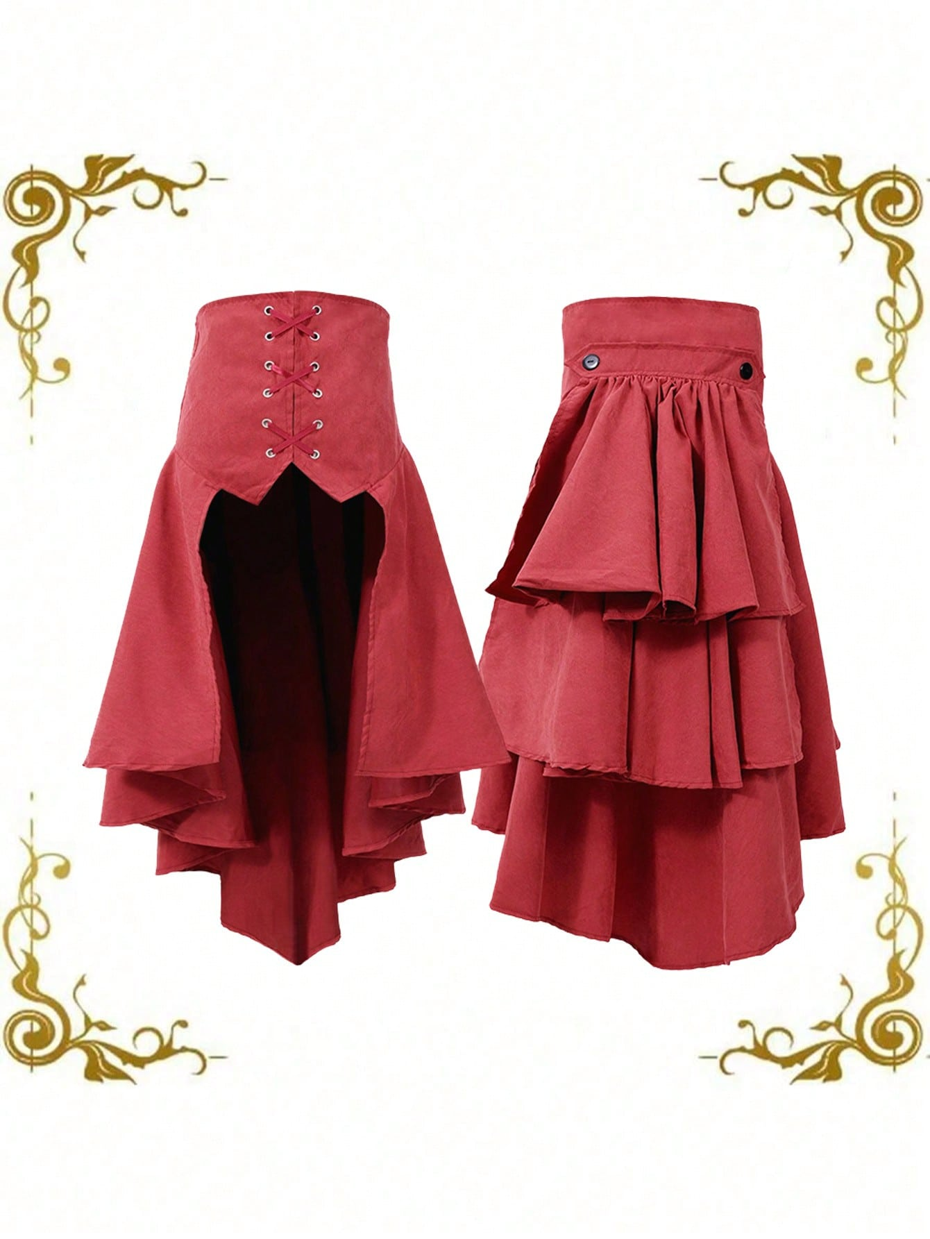 Women Electronic Accessories - Women Gothic Steampunk Pirate Skirt Front