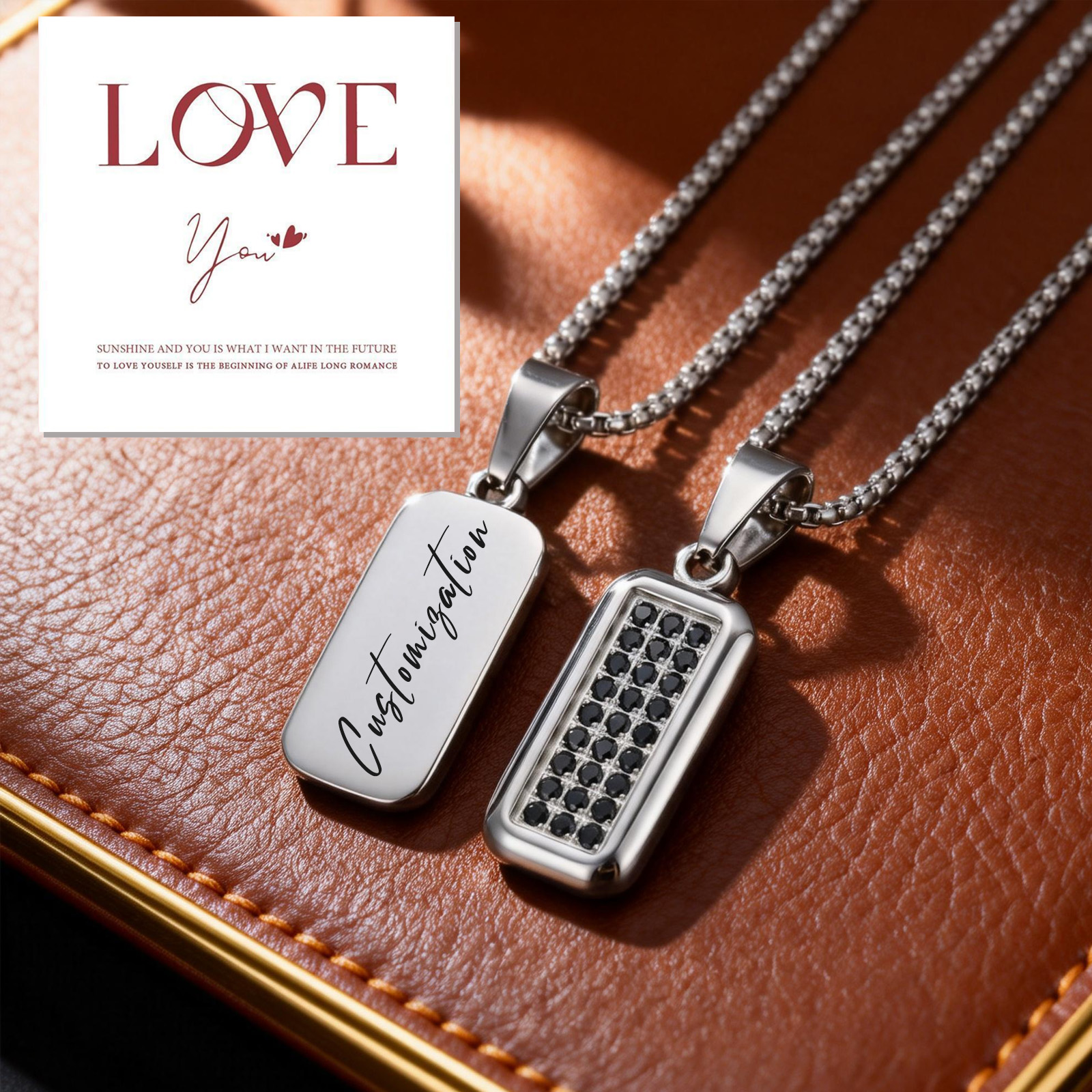 Personalization Dog Tag Neckla - Layered Necklace Set ulasan dan harga