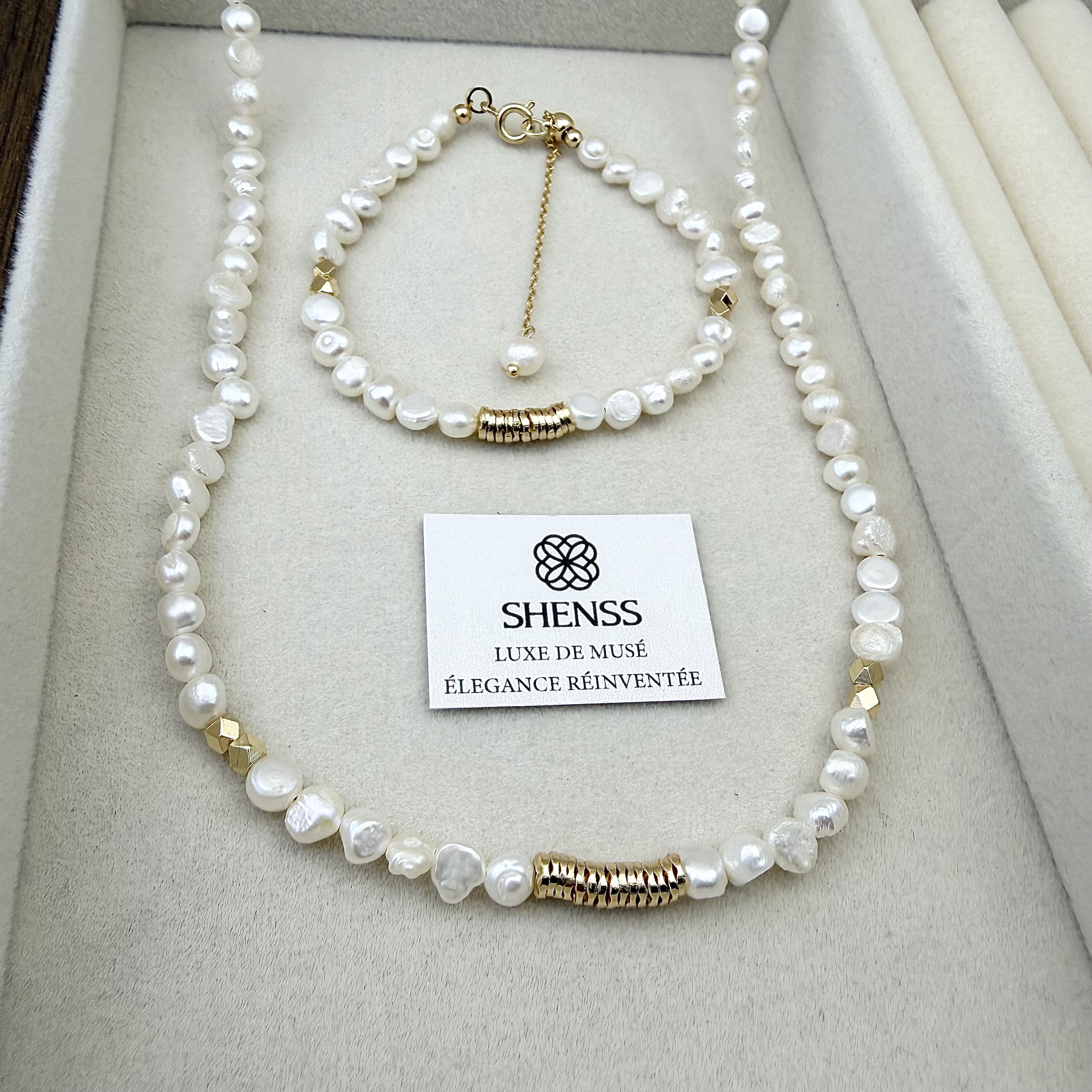 Natural Baroque Pearl Jewelry  - Layered Necklace Set ulasan dan harga