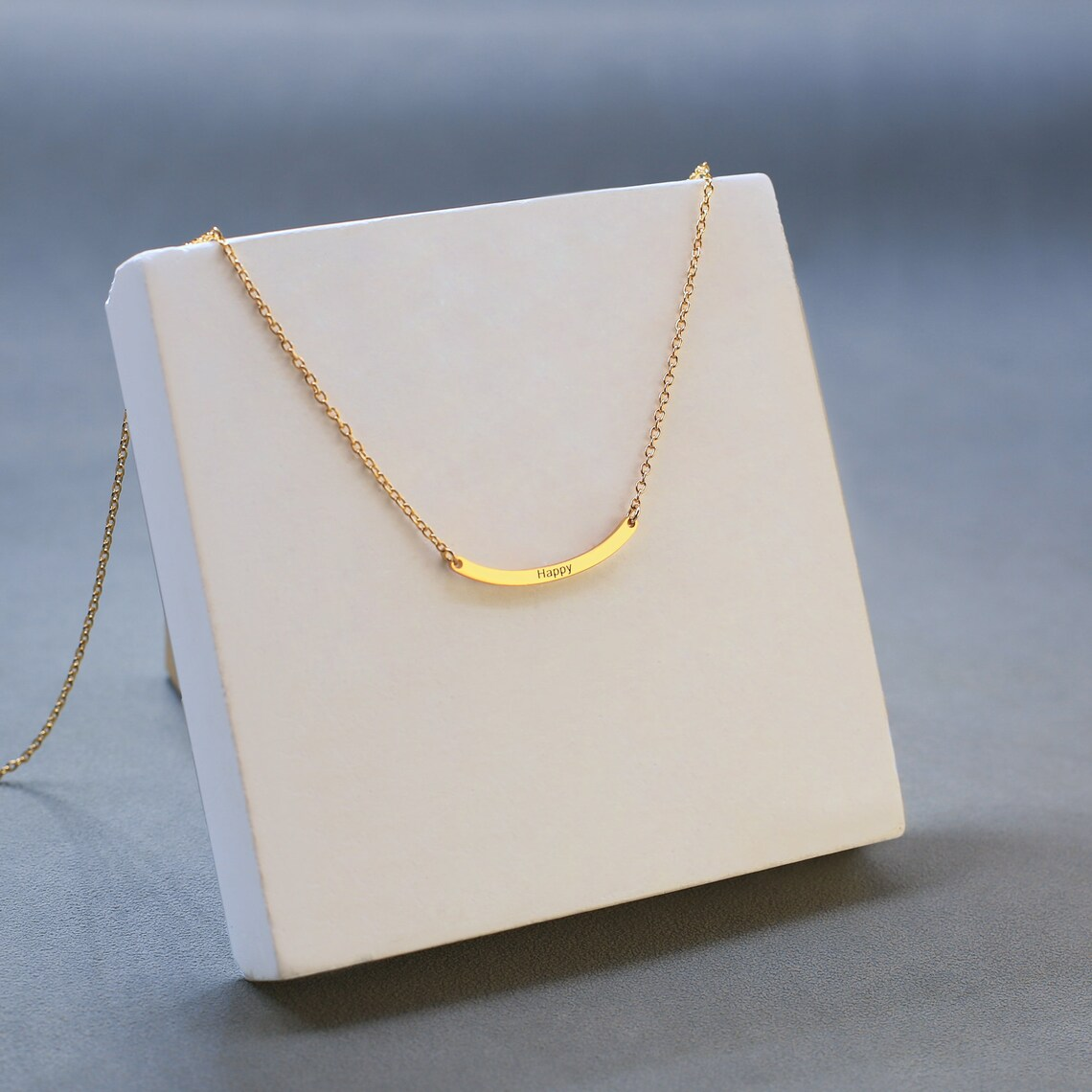 Personalized Curved Bar Neckla - Women Accessories Gift Box ulasan dan harga