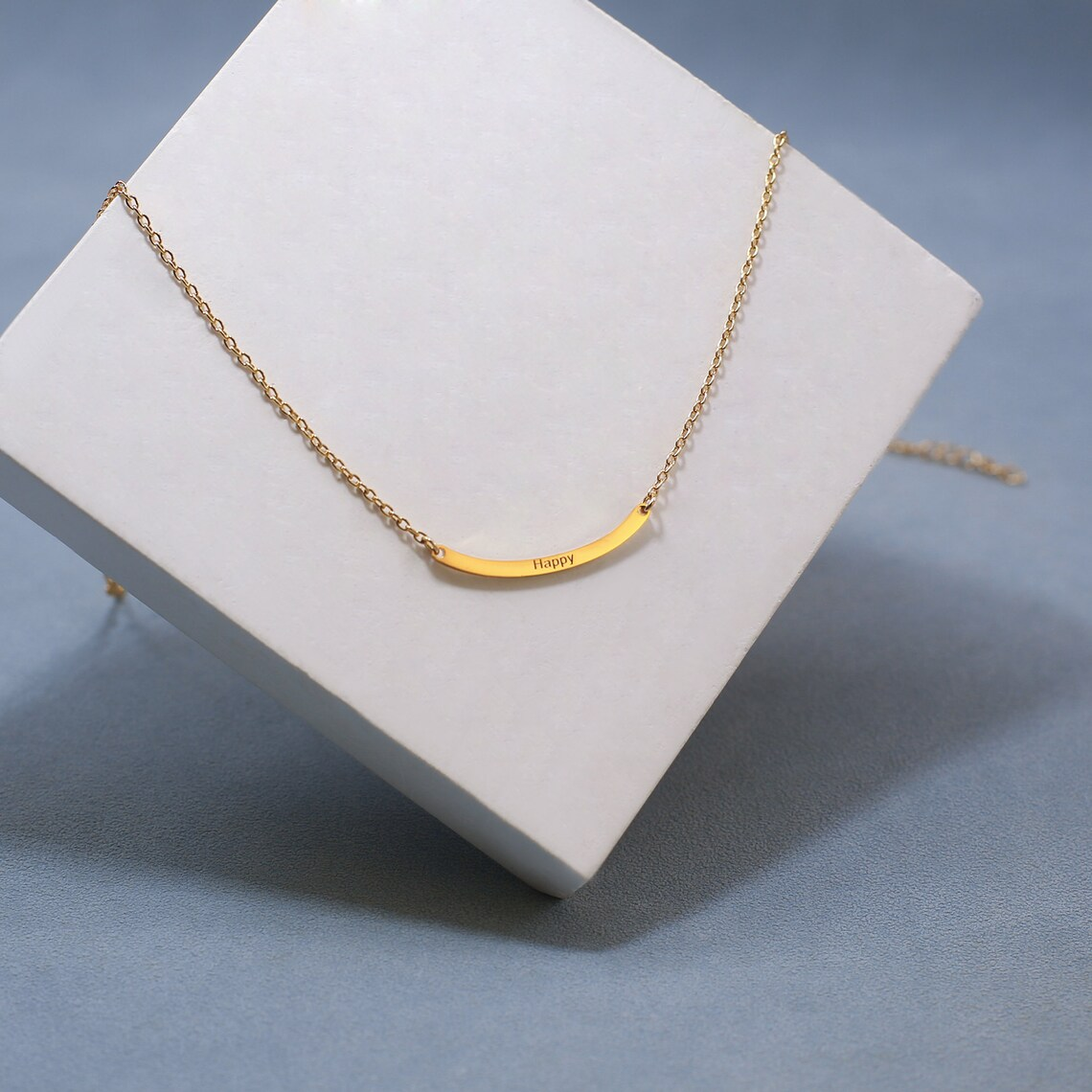 Personalized Curved Bar Neckla - Women Accessories Gift Box ulasan dan harga