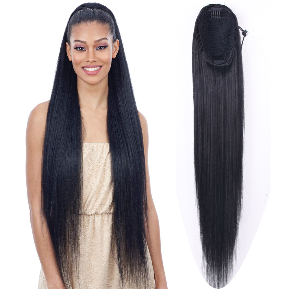 30inch Long Afro Puff Yaki Str - Hair Band Elastic ulasan dan harga
