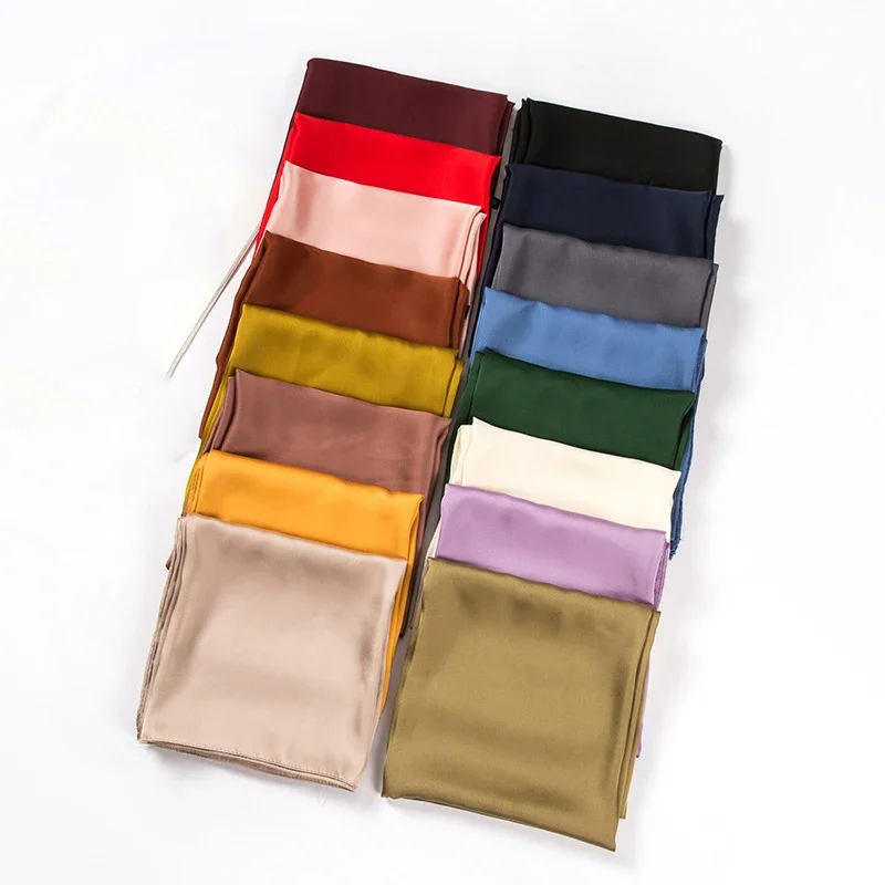 Satin Scarf Women 70cm Solid C - Women Accessories Wholesale China ulasan dan harga