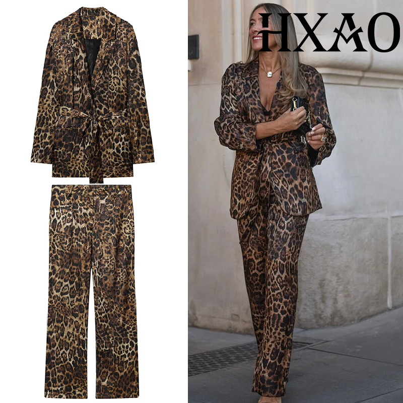 HXAO Leopard Pants Sets 2 Piec - Women Electronic Accessories ulasan dan harga