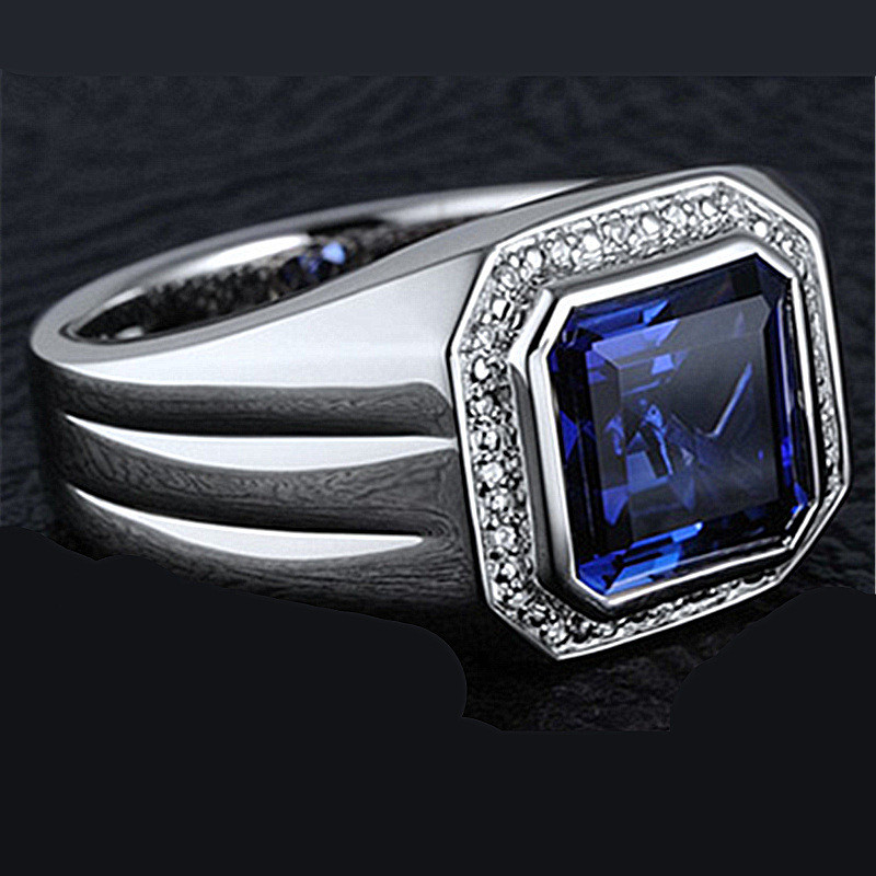 Square Blue Crystal Sapphire G - Women Accessories Business ulasan dan harga