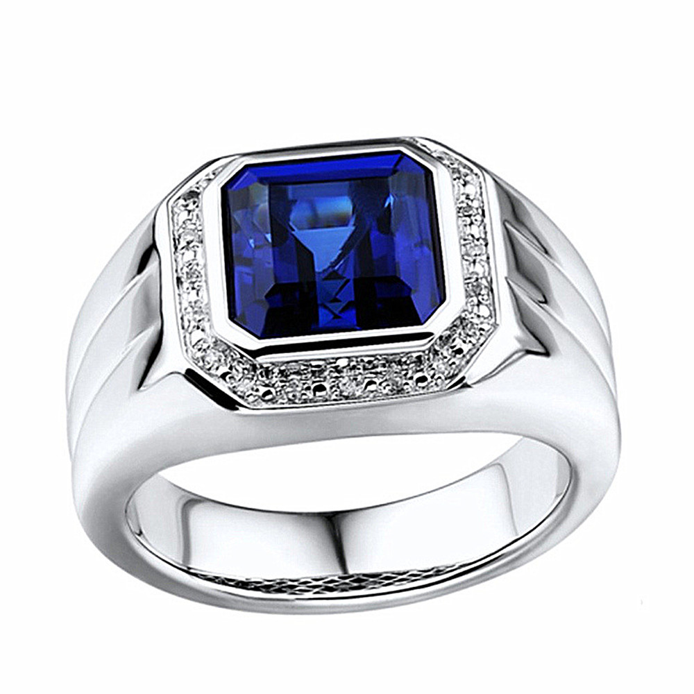 Square Blue Crystal Sapphire G - Women Accessories Business ulasan dan harga