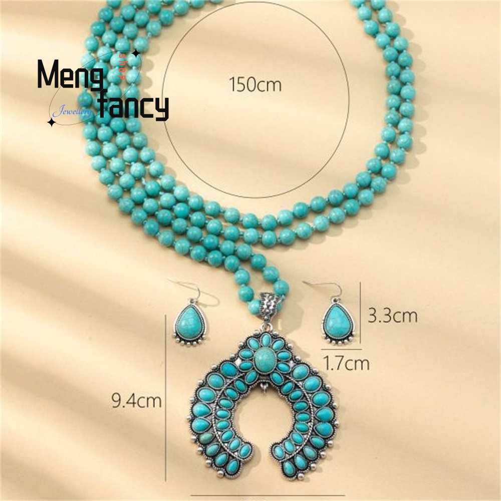 Retro Three-Layer Flower Earri - Layered Necklace Set ulasan dan harga
