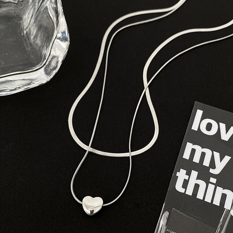 925 Sterling Silver Double Lay - Layered Necklace Set ulasan dan harga