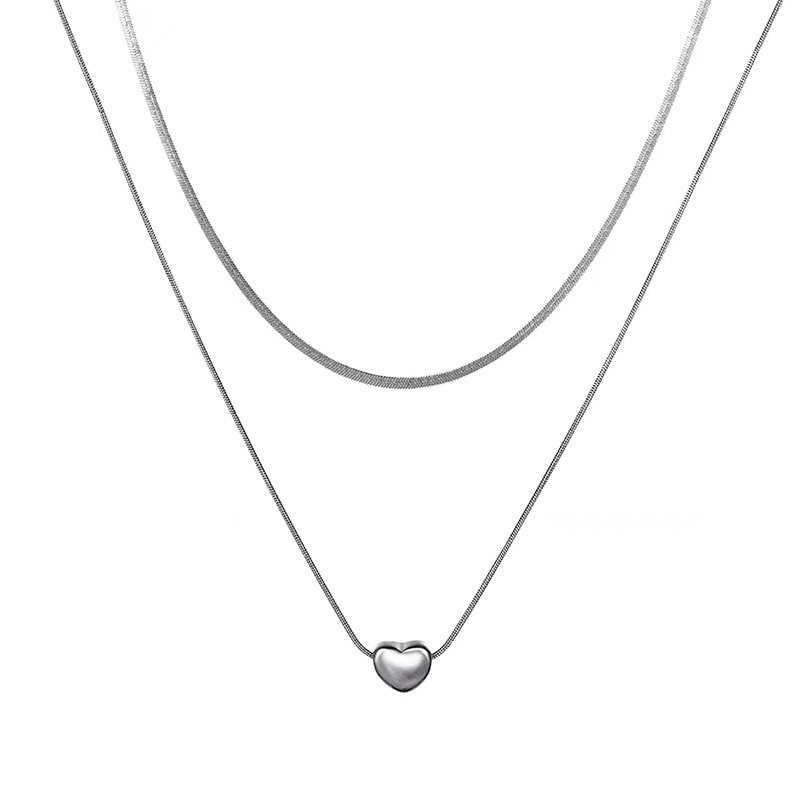925 Sterling Silver Double Lay - Layered Necklace Set ulasan dan harga