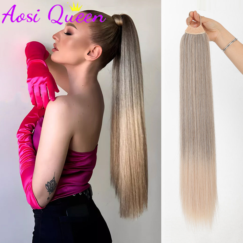 AOSI  Wig Ponytail Female 2024 - Hair Band Elastic ulasan dan harga