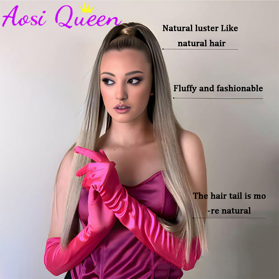 AOSI  Wig Ponytail Female 2024 - Hair Band Elastic ulasan dan harga