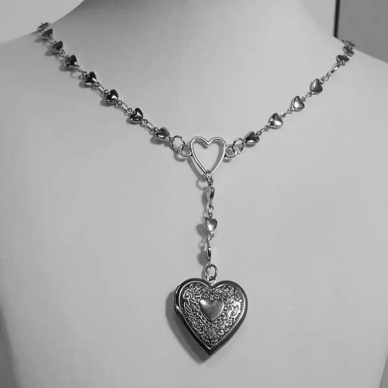 Y2k Goth Heart Photo Box Neckl - Women Accessories Gift Box ulasan dan harga