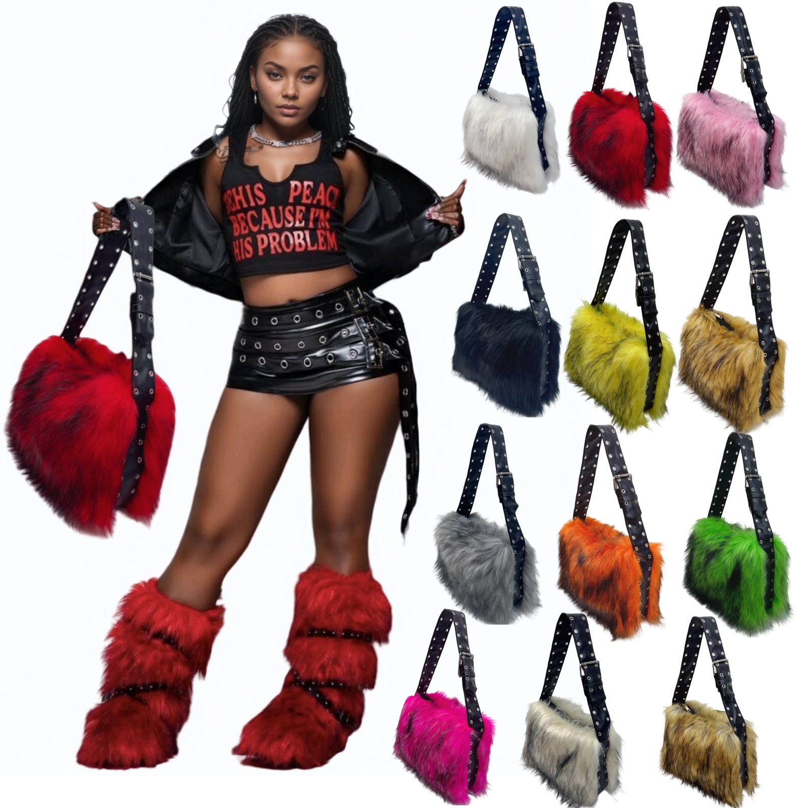 Y2K fox faux fur women's bag s - Women'S Y2K Accessories ulasan dan harga