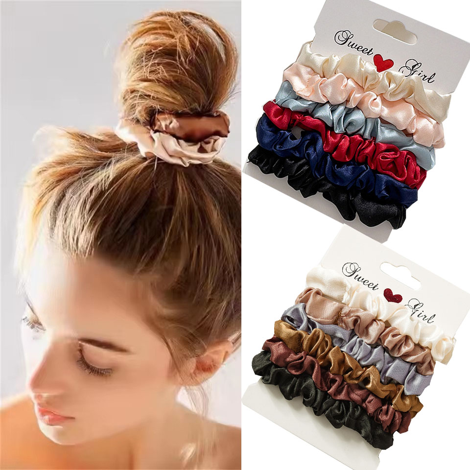 5/6pcs Satin Hair Scrunchies f - Women Accessories Wholesale China ulasan dan harga