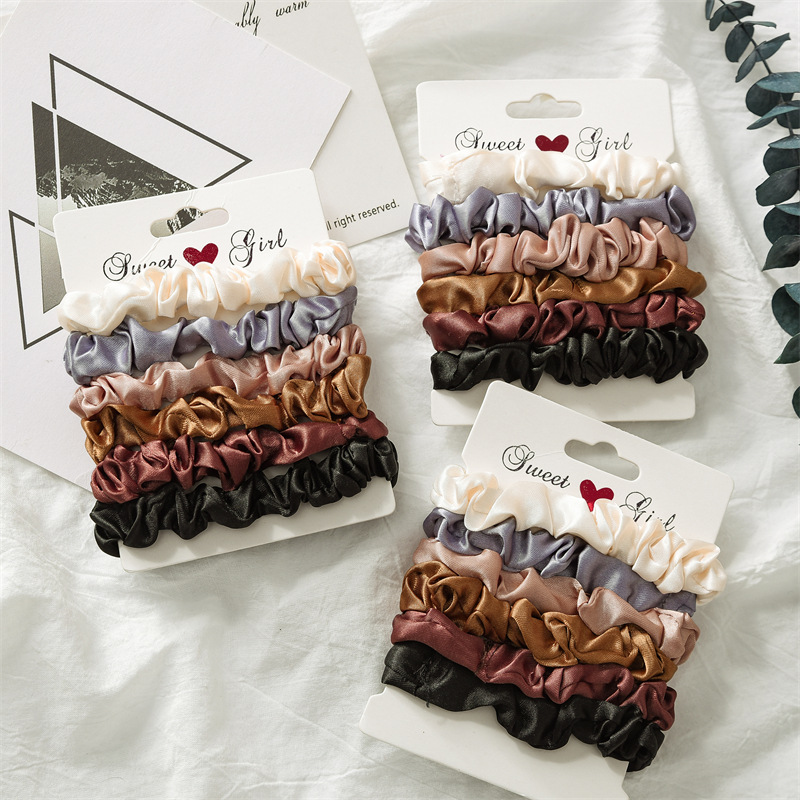 5/6pcs Satin Hair Scrunchies f - Women Accessories Wholesale China ulasan dan harga