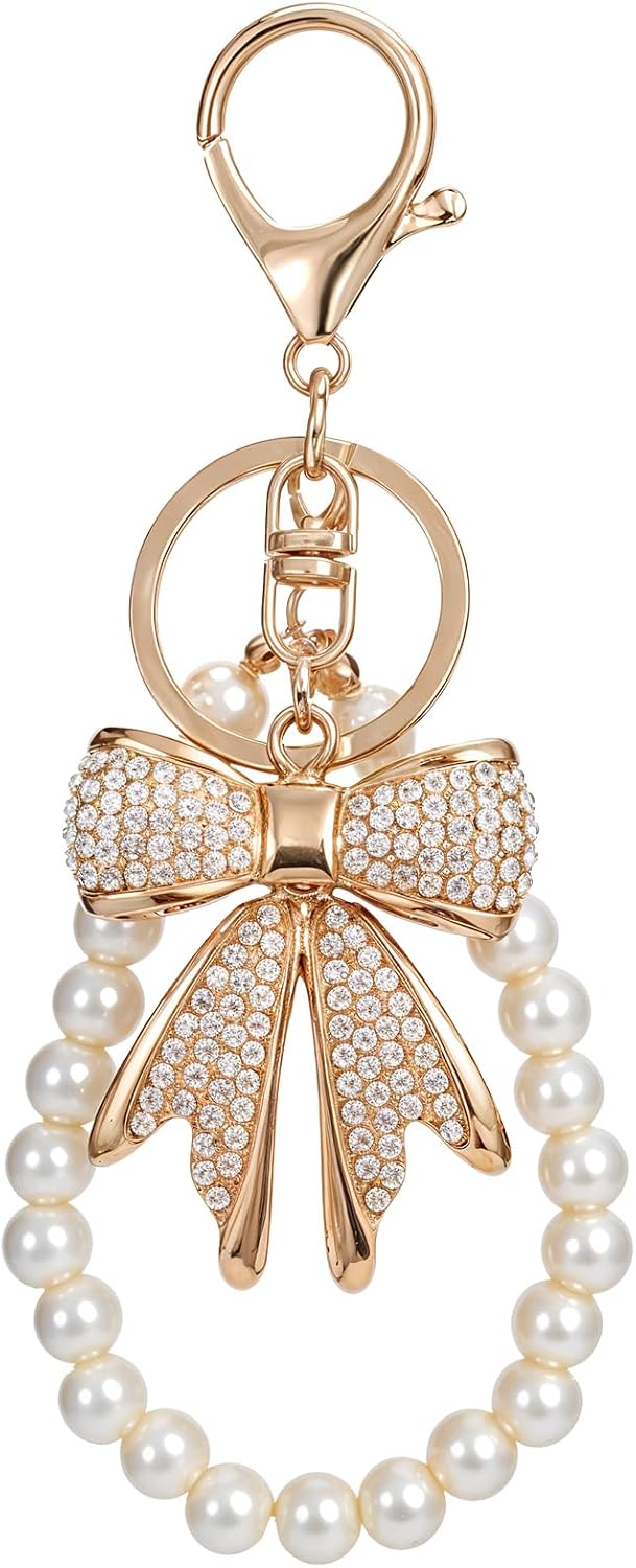 White Rhinestone Bowknot Keych - Women'S Accessories Handbags ulasan dan harga