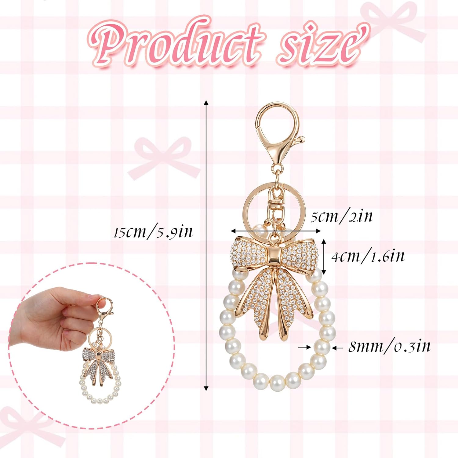 White Rhinestone Bowknot Keych - Women'S Accessories Handbags ulasan dan harga