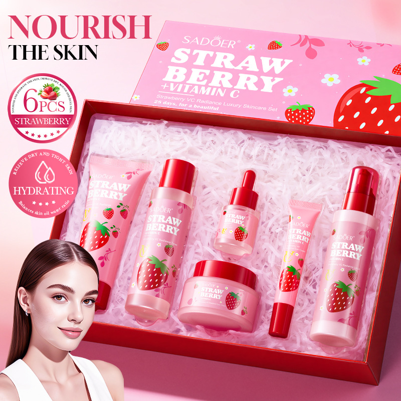 6pcs/Set Strawberry VC Care Se - Women Accessories Gift Box ulasan dan harga