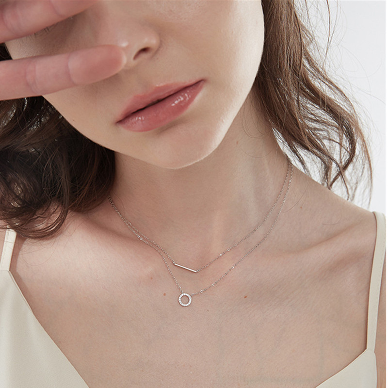 RAPRGOLD Moissanite Loop Penda - Layered Necklace Set ulasan dan harga