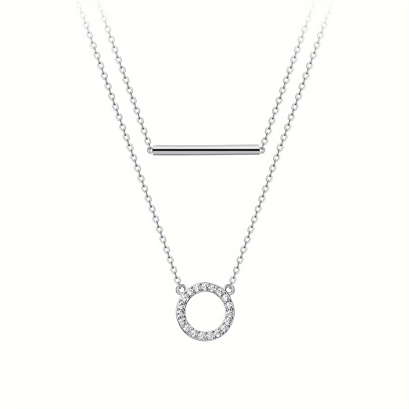 RAPRGOLD Moissanite Loop Penda - Layered Necklace Set ulasan dan harga