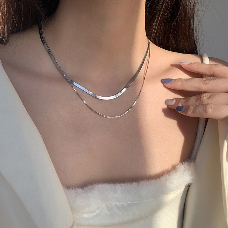 New 925 Sterling Silver Neckla - Layered Necklace Set ulasan dan harga