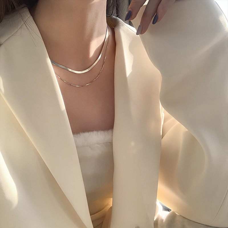 New 925 Sterling Silver Neckla - Layered Necklace Set ulasan dan harga