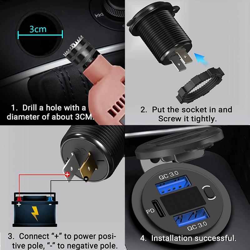 USB Car Charger 66W 3-Ports US - Women Accessories Images ulasan dan harga