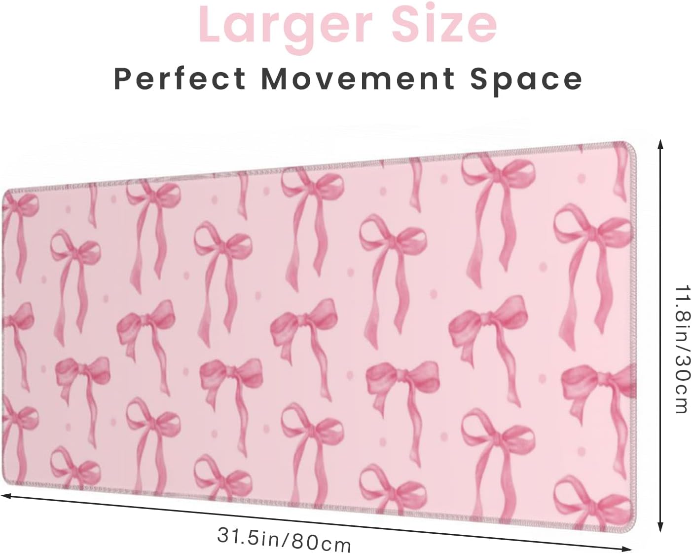 Pink Bow Desk Mat, Large Mouse - Women Accessories Images ulasan dan harga