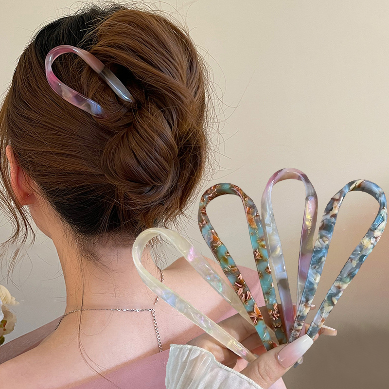 U-Shaped Hair Sticks Acetate A - Women Knight Accessories ulasan dan harga