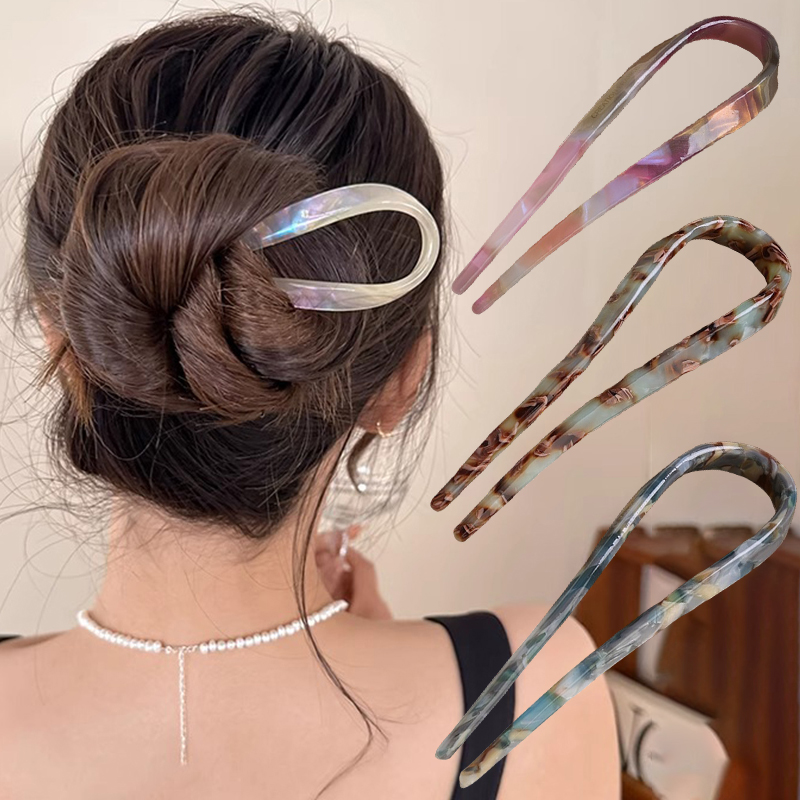 U-Shaped Hair Sticks Acetate A - Women Knight Accessories ulasan dan harga