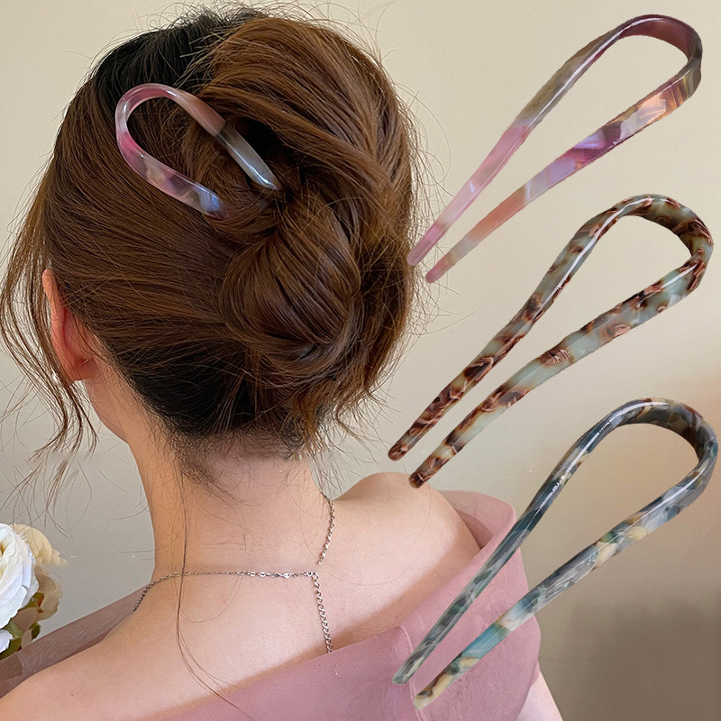U-Shaped Hair Sticks Acetate A - Women Knight Accessories ulasan dan harga