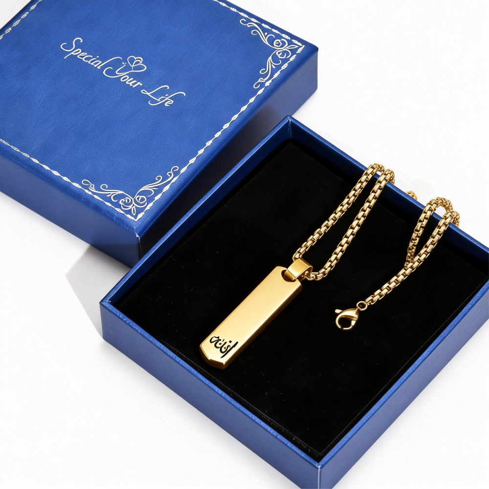 3D Bar Necklace, Cool Simple D - Layered Necklace Set ulasan dan harga