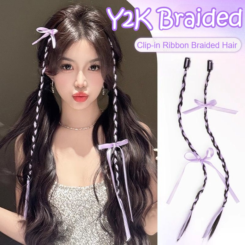 2/4PCS Ribbon Bow Boxing Braid - Women'S Y2K Accessories ulasan dan harga