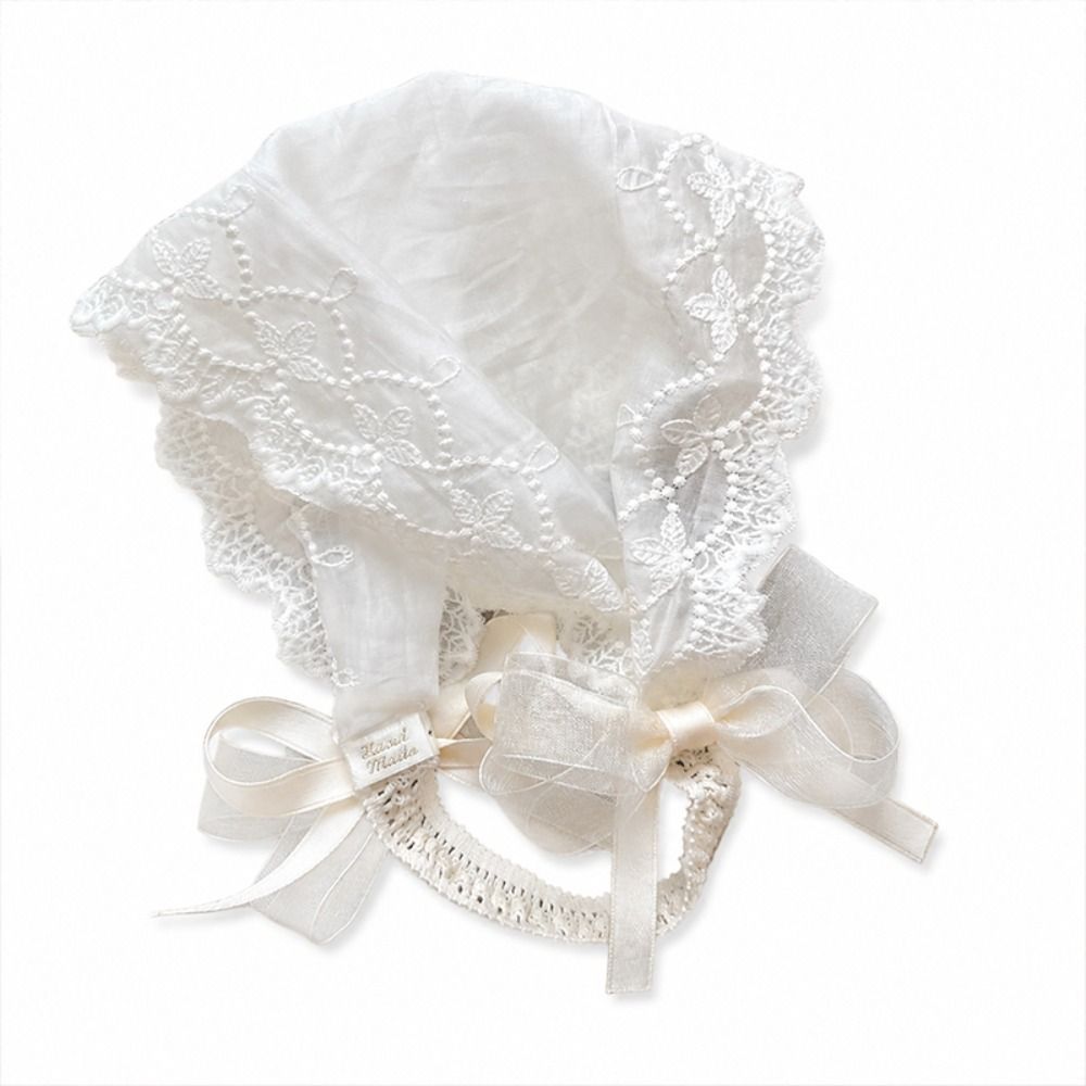 Wide Hollow Lace Headband Whit - Hair Band Elastic ulasan dan harga