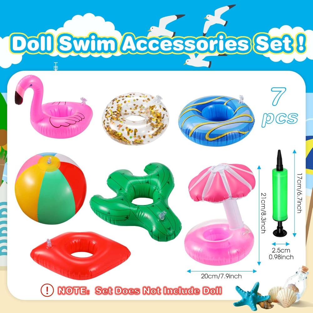 6 Pcs Doll Pool Floaties Set f - Women Accessories Images ulasan dan harga