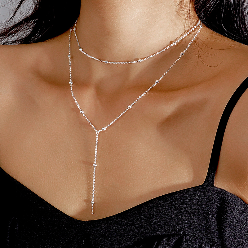 New Trendy 925 Sterling Silver - Layered Necklace Set ulasan dan harga