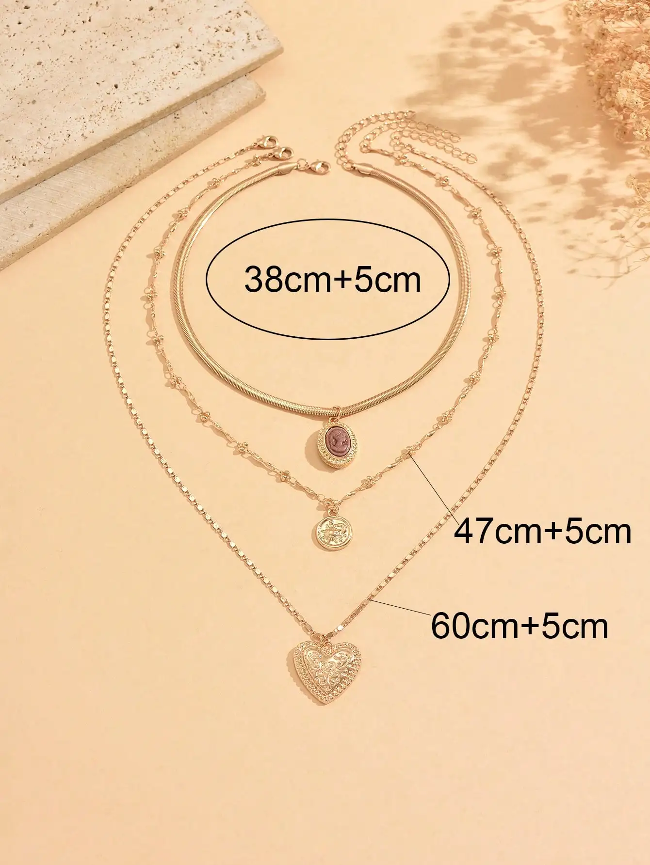 Perfect gift,3pcs/Set Vintage  - Layered Necklace Set ulasan dan harga